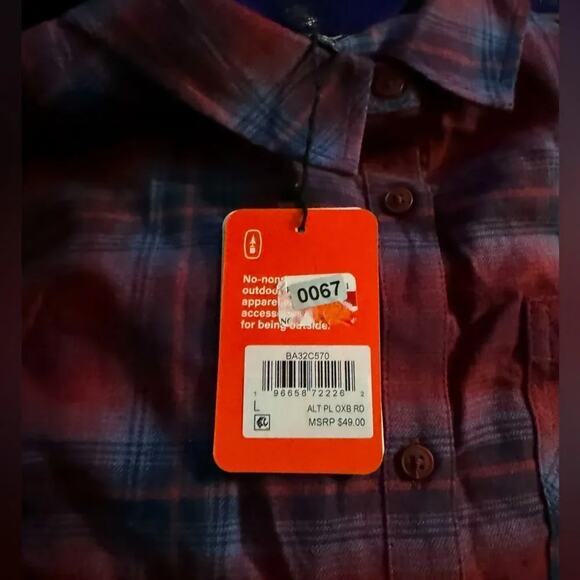 Bass Outdoor Plaid Long Sleeve Flannel Button-Up Shirt Size Large New with Tag - Picture 9 of 10